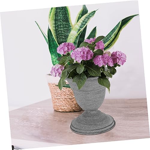 Metal Rustic Vintage Flower Vase with Gray Finish
