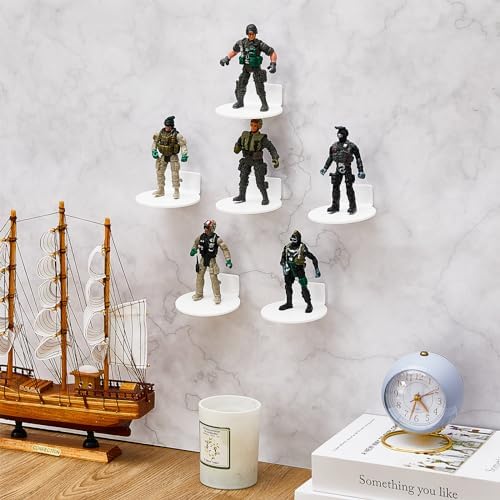 Juexica 24 Pcs White Acrylic Floating Wall Shelves Display Case