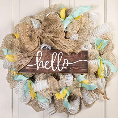 Rustic Wooden Slat Hello Sign 15x5