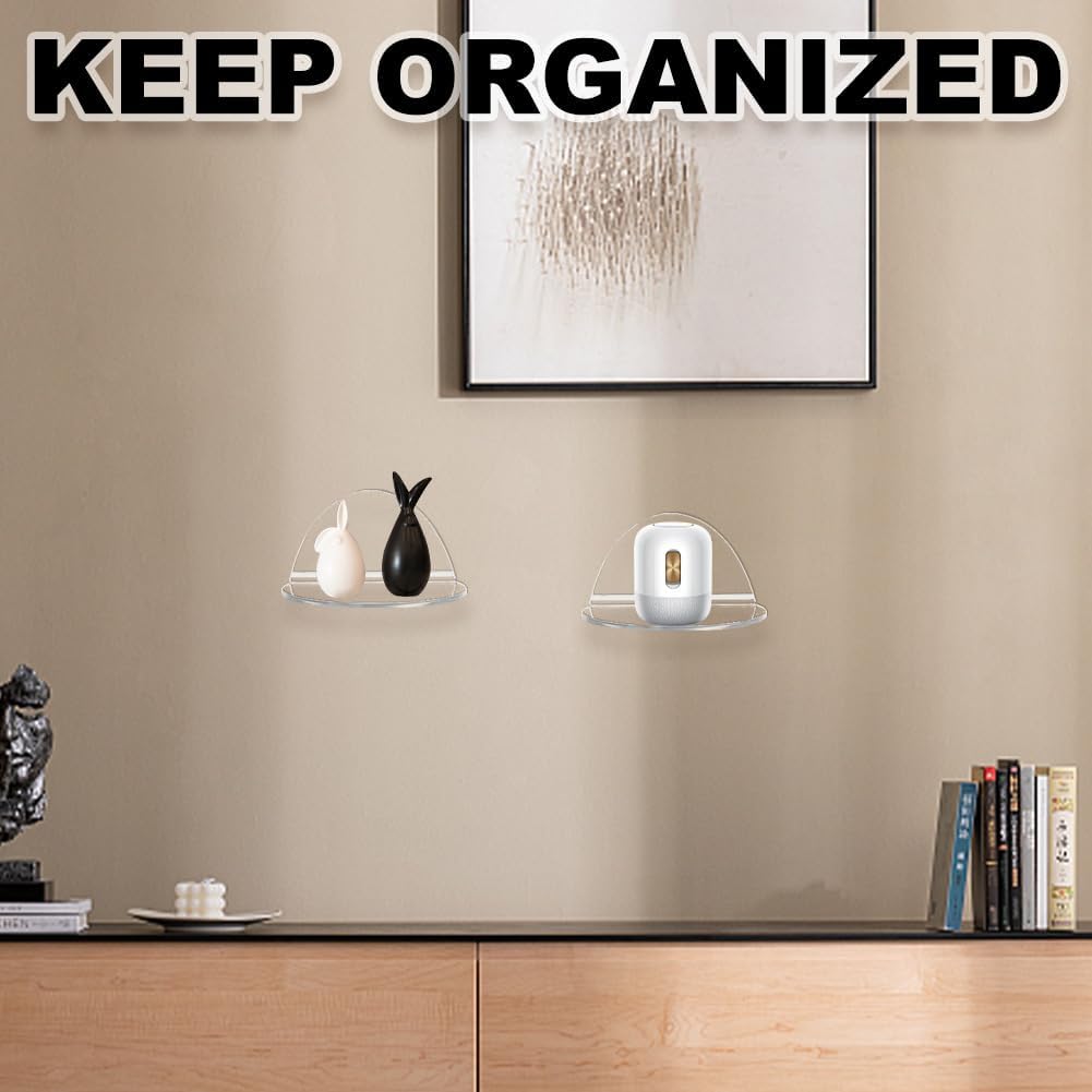 AHANDMAKER 4 Sets Acrylic Floating Shelves