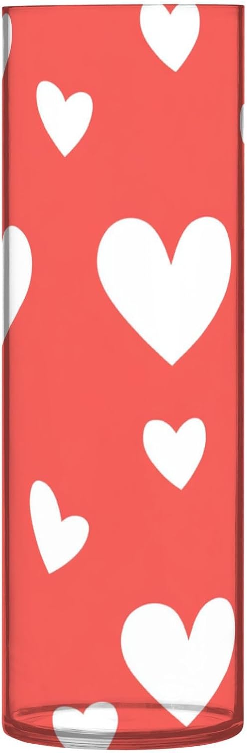 Happy Valentines Day Red Heart Plastic Hurricane Vase