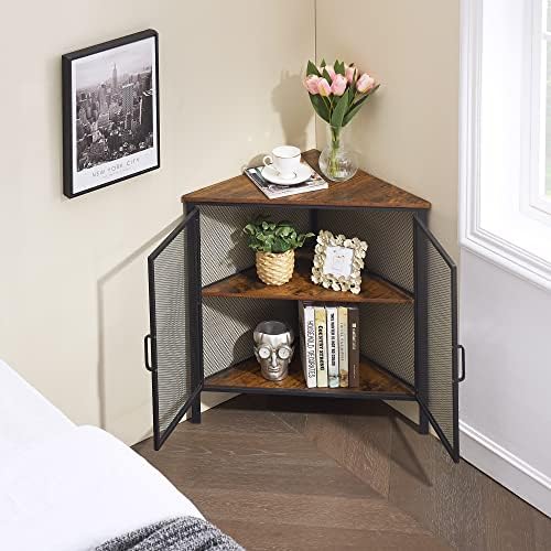 VECELO 3-Tier Corner Shelf Organizer Brown