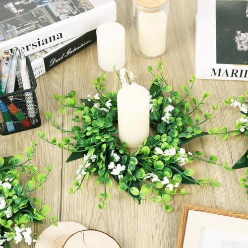 6 Pcs Artificial Forsythia Hanging Wreaths Spring Floral Decor for Front Door