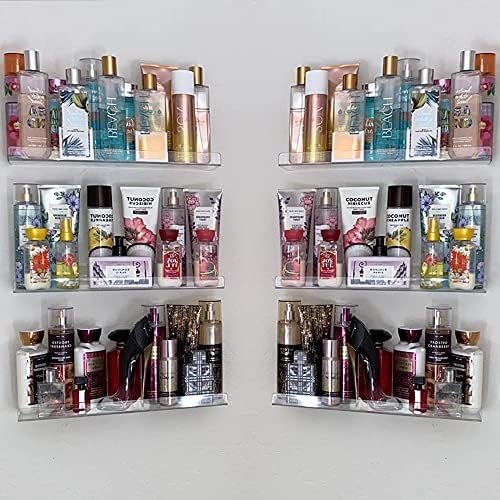 ECOSEAO Floating Shelves Set of 6 Clear Acrylic Display Stand