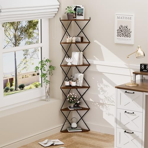 IRCPEN 6 Tier Wall Mounted Corner Shelf Stand