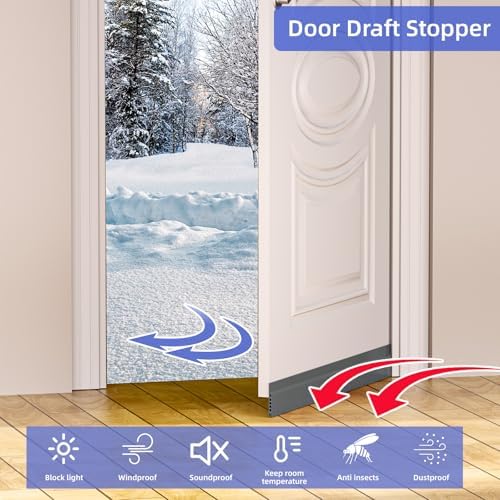 Door Draft Stopper 39 Inch Grey Silicone Seal