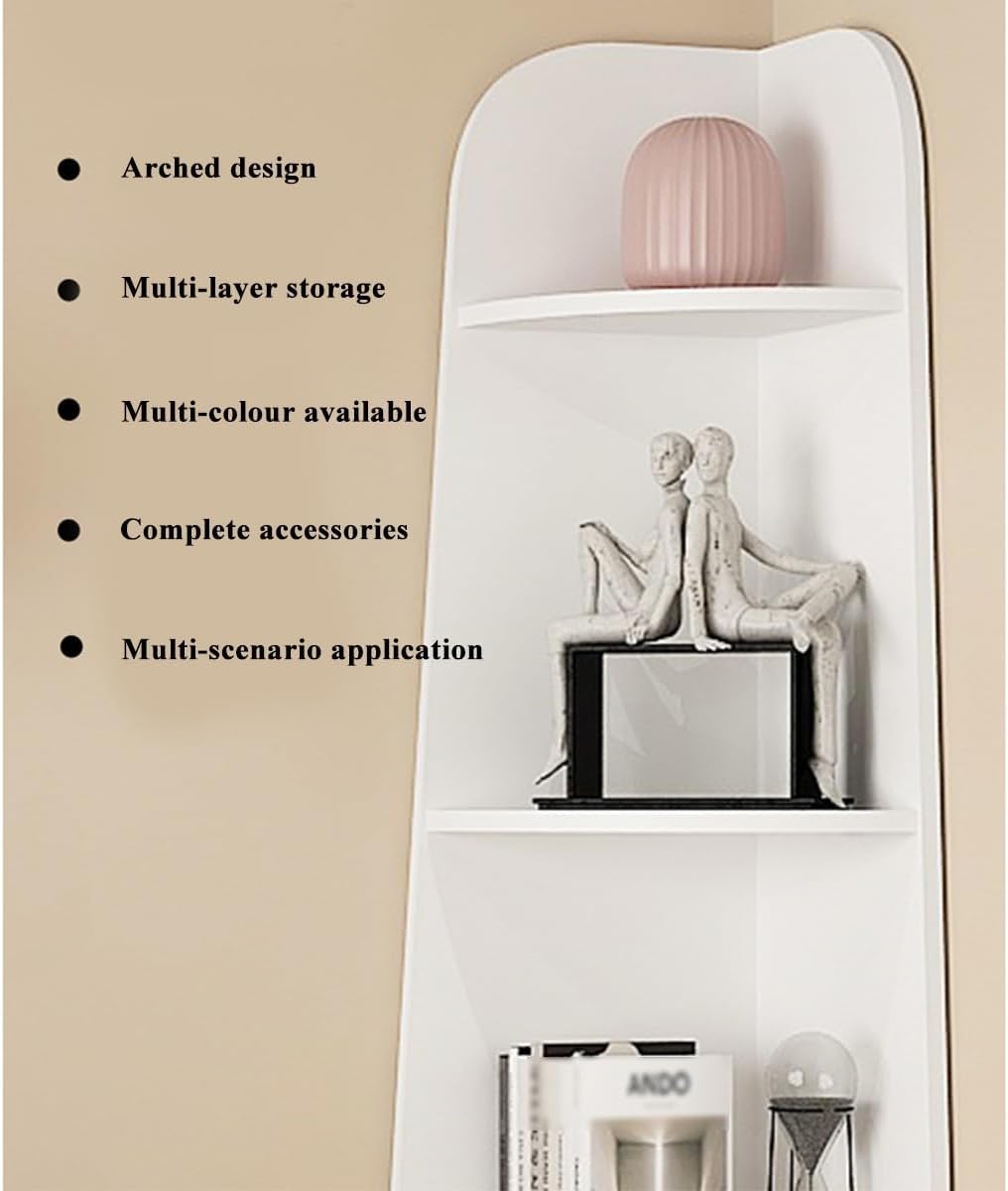 YCKEGEW Corner Display Shelf 3 Tier Ladder Shelf for Kids Bedroom Storage Shelves for Books and Dolls Furniture Decor