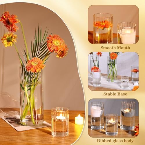 16 Pack Clear Glass Cylinder Vases 55 6 Inch Tall for Home Decor Wedding Centerpieces