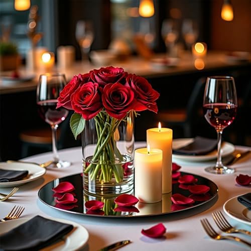 24 Pack Clear Glass Cylinder Vases - Floating Candles Centerpieces