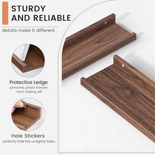 FLYJOE Floating Wall Shelves Set of 4 48 Inch Bookshelf Storage Ledge Decor Frames