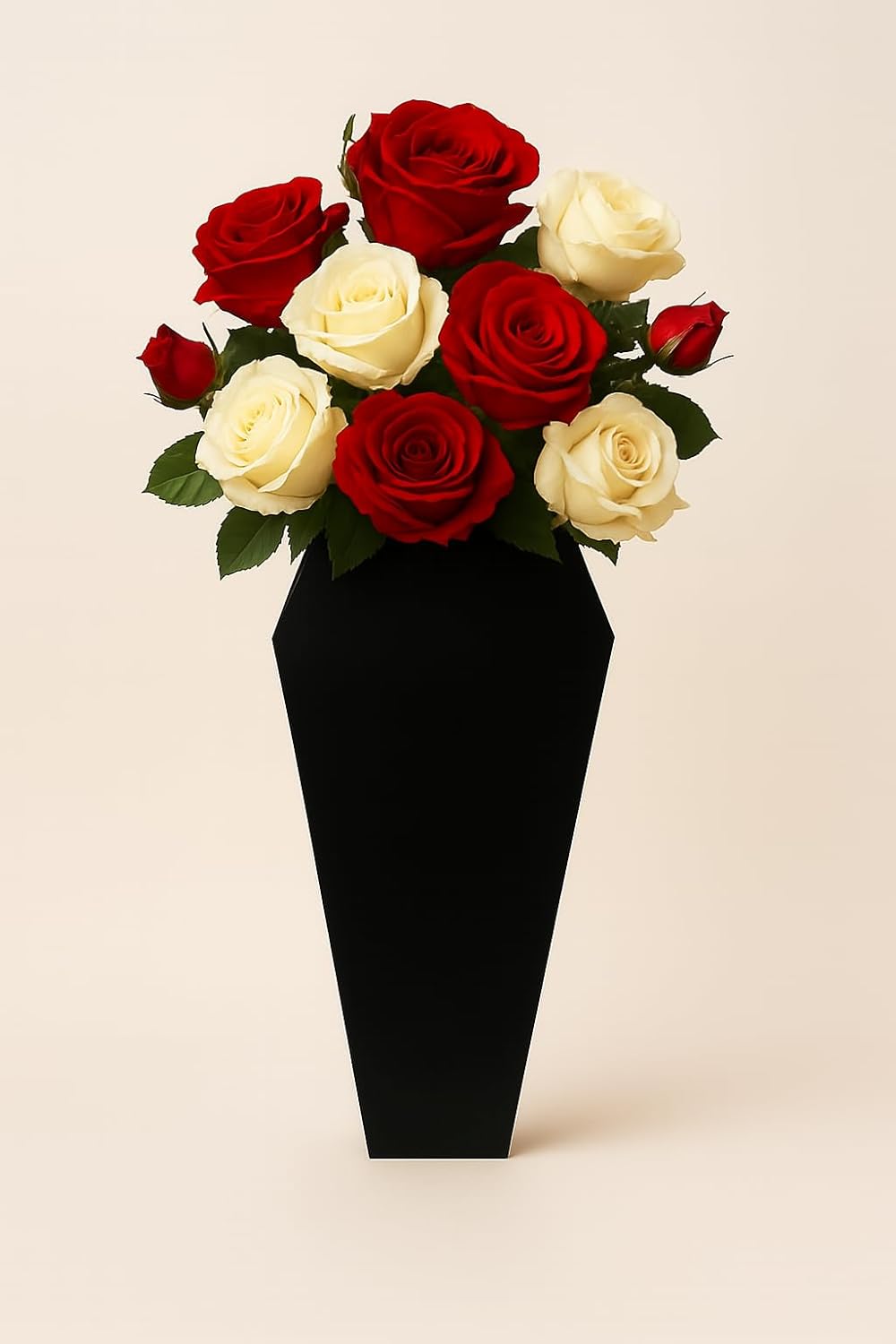 Black Coffin-Shaped Flower Vase Modern Gothic Decor