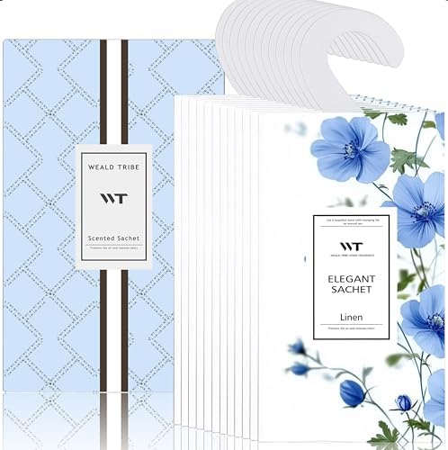 WEALD TRIBE 12 Pack Fresh Linen Scented Sachets for Home Deodorizer