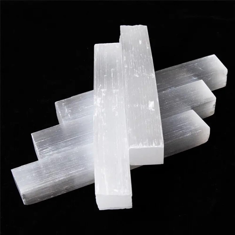 AtkitS Natural Quartz Crystal Selenite Stick Wand