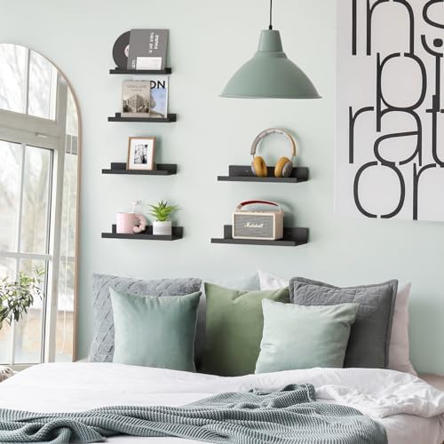 Fixwal Floating Shelves 6-Piece Set Black