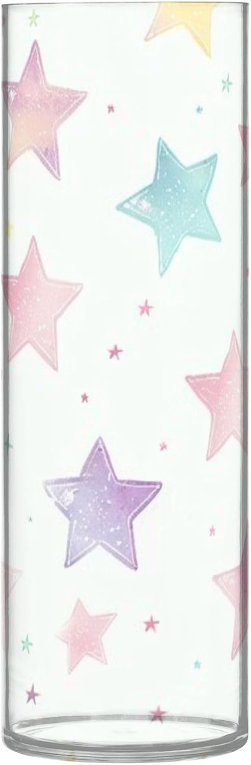 Multicolored Stars Plastic Hurricane Candle Holder 118 x 39 Inch