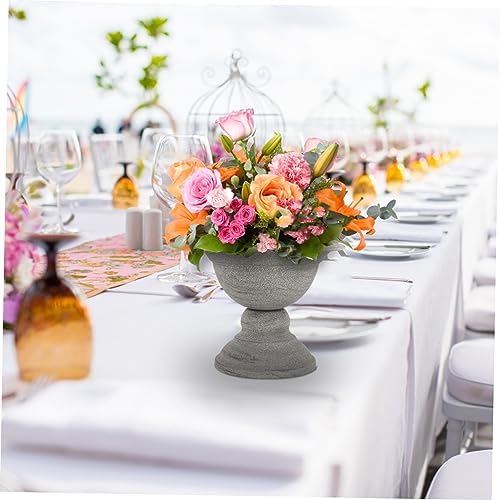 POPETPOP Vintage Metal Flower Vase for Dried and Fresh Flowers