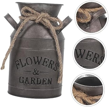Rustic Galvanized Milk Can Vase 453 X 748 Inches