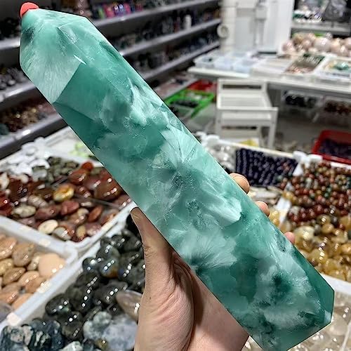 KatLin Natural Ocean Stone Crystal Six-Sided Obelisk Office Decoration