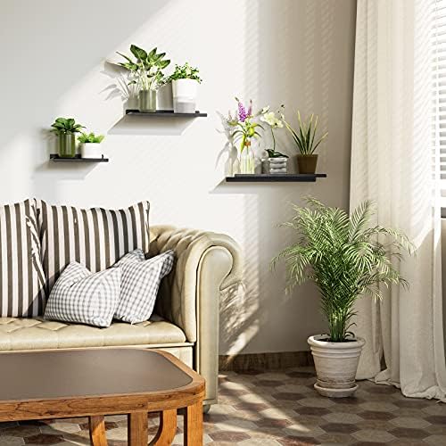 SRIWATANA Black Floating Shelves Set of 3 for Home