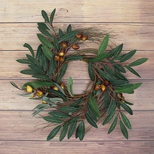 Rustic Country Artificial Olive Wreath 12 Inch