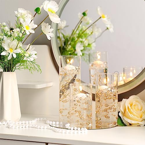 Sawysine 18 Pcs Clear Floating Candle Vases Set
