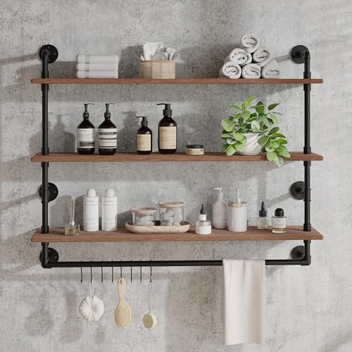 ROGMARS 3 Tier Floating Shelves with Wood