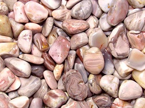 Tumbled Pink Botswana Agate with Velvet Bag - 1 Inch Stones 12 Pound