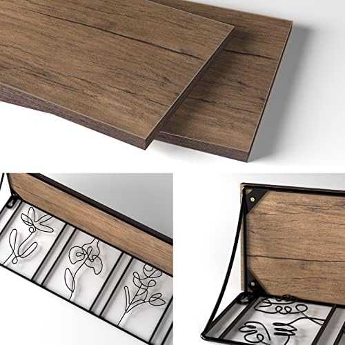 QUTREY Floating Shelves Set of 2 Minimalist Metal Abstract Decor for Living Room and Bedroom