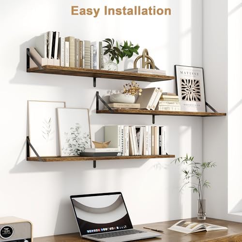 Fun Memories 3 Piece 40 Inch Floating Bookshelf Set