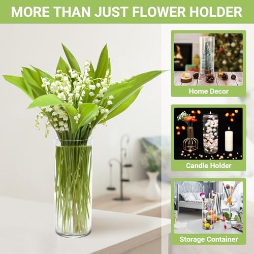 Suream Acrylic Hurricane Vases 3 Pack Floating Candle Holder