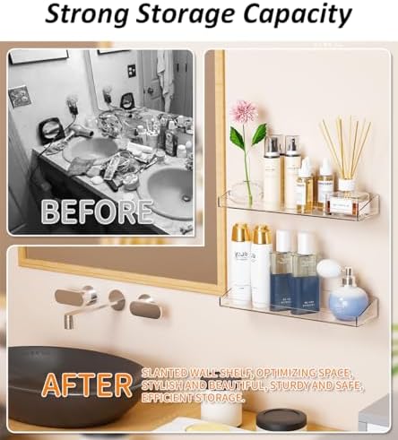4 Pcs Acrylic Floating Shelves for Display and Storage