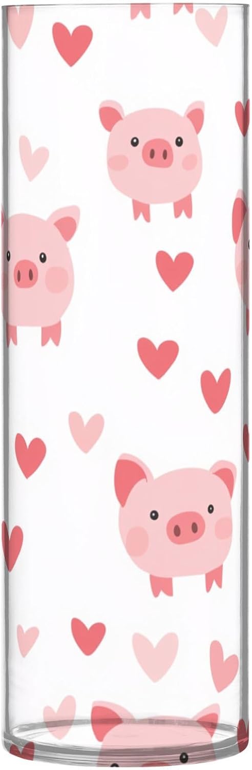 Happy Valentines Day Cartoon Pig Floating Candle Holder 118 x 39 Inch Aesthetic Flower Vase