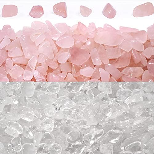 Ideayard Rose Quartz Crystal Chips 2LB Natural Healing Stones