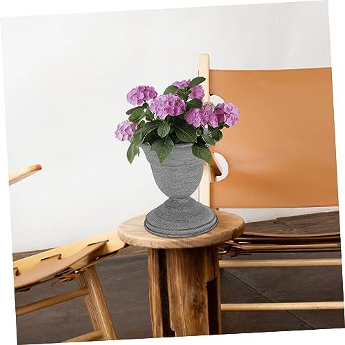 Metal Rustic Vintage Flower Vase with Gray Finish