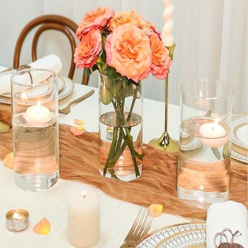 15 Pack Clear Glass Cylinder Vases 8 Inch Tall
