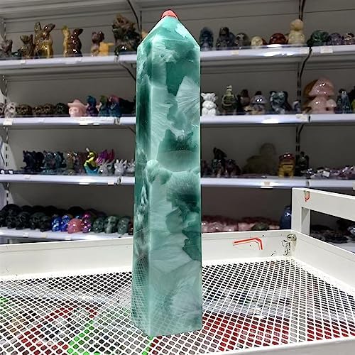 KatLin Natural Ocean Stone Crystal Six-Sided Obelisk Office Decoration