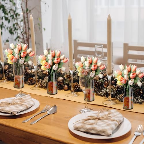 Clear Glass Flower Vase for Home Decor - Modern Small Gray Vase