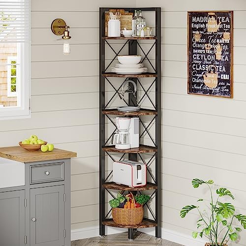 Tribesigns 6 Tier Corner Shelf for Small Spaces