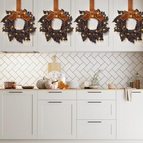Hoteam 4 Pcs 9 Inch Cimicifuga Leaf Wreath Set