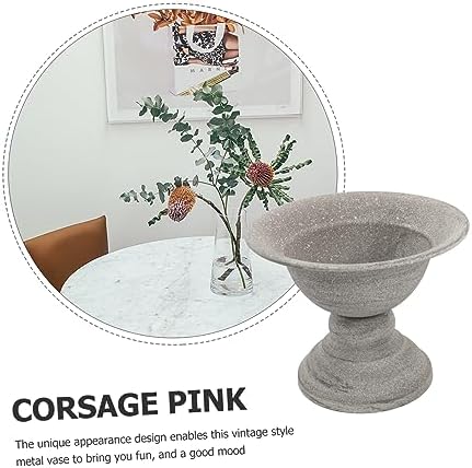 Vintage Style Metal Flowerpot for Dried Flowers and Home Decor