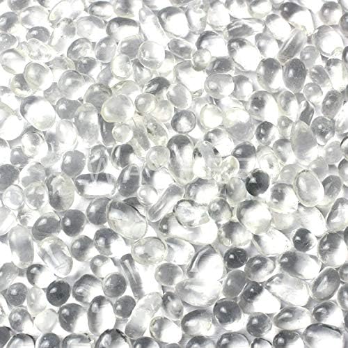 WAYBER Glass Stones 1Lb Clear Decorative Decorations