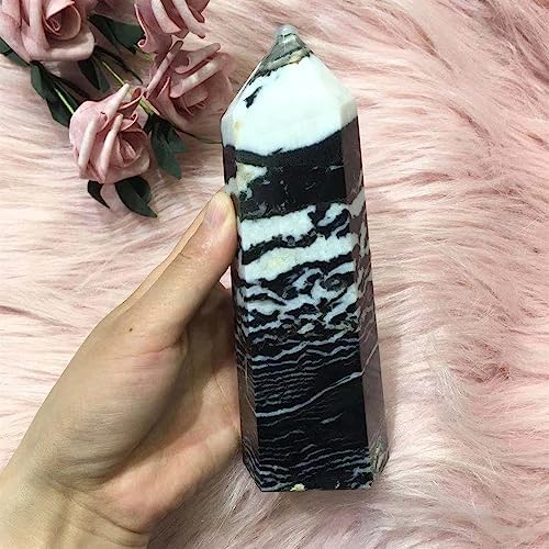 KatLin Black Zebra Stone Crystal Quartz Decor Tower Scepter