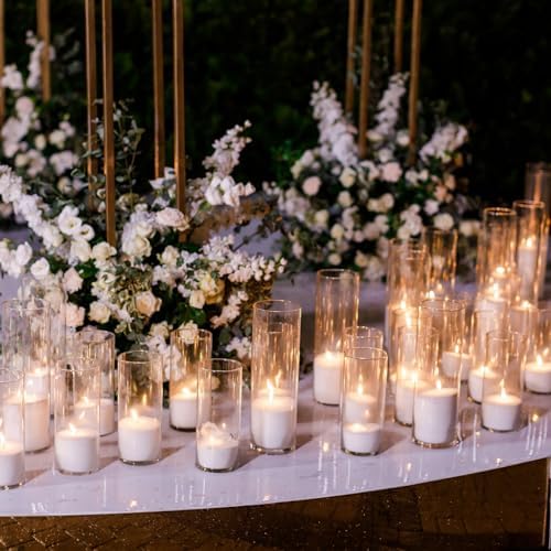 Sawysine 18 Pcs Clear Floating Candle Vases Set