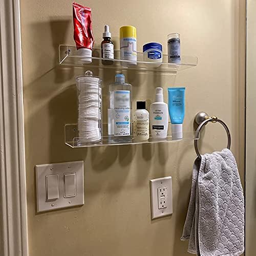 WANLIAN 2 Pack Clear Floating Shelves 12 Inch