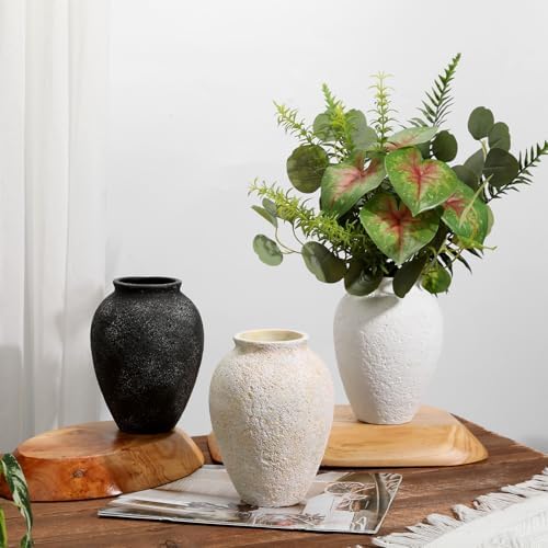 Rustic Ceramic Vase for Home Decor - 67 Inch Beige