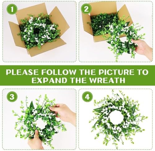 6 Pcs Artificial Forsythia Hanging Wreaths Spring Floral Decor for Front Door