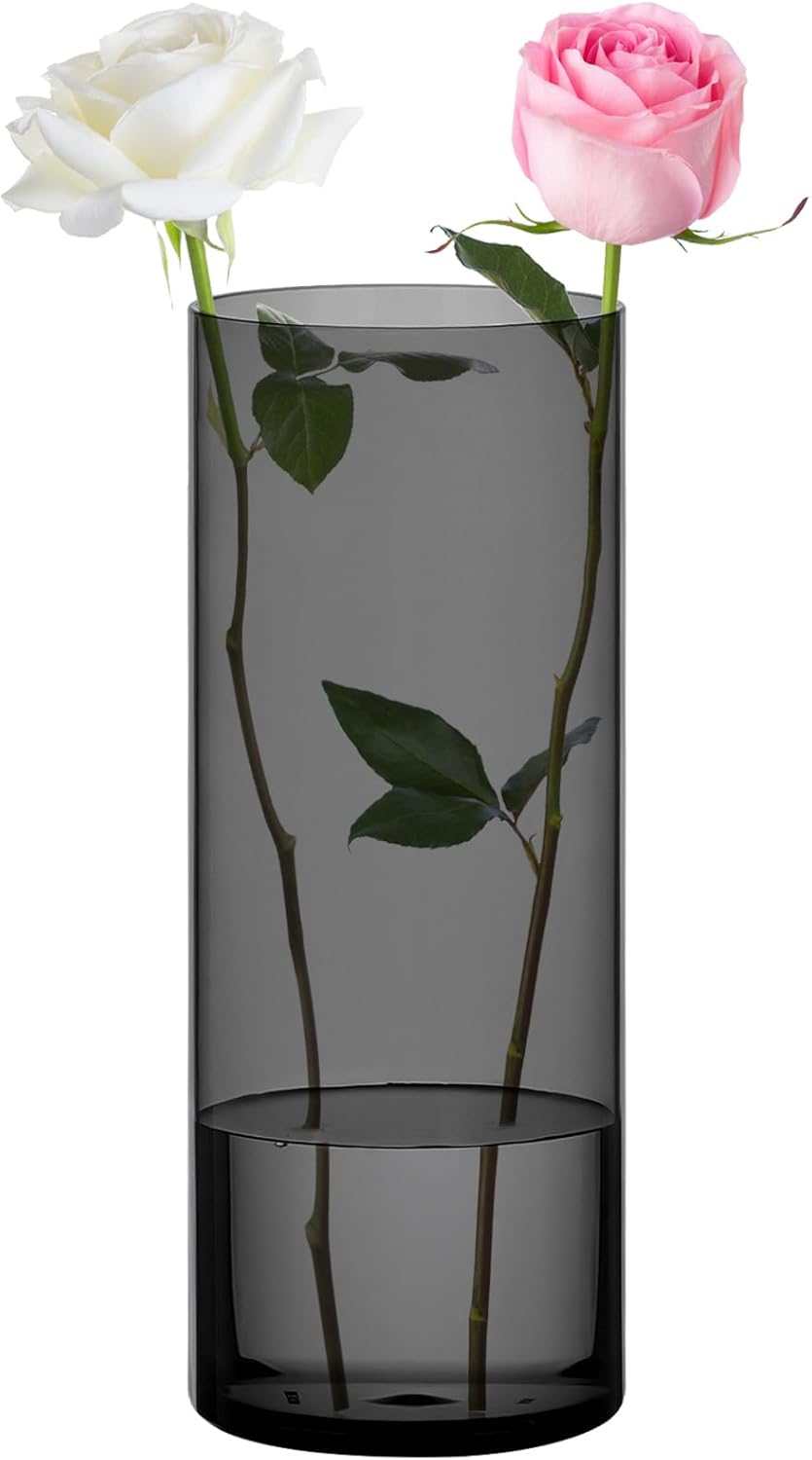 Suream Cylinder Vases Dark Gray Hurricane Flower Vases