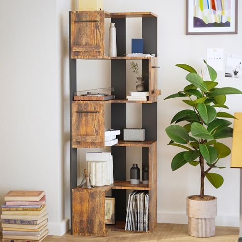 PPAMAPIC 5 Tier Corner Bookshelf L Shaped Storage Rack for Kitchen and Living Room