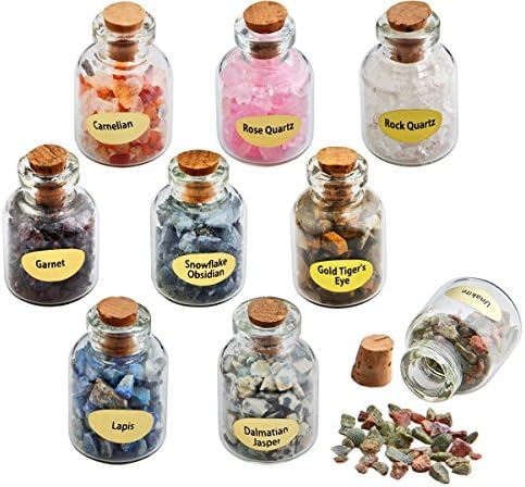 Rockcloud 9 Mini Birthstone Wishing Bottles Amulets