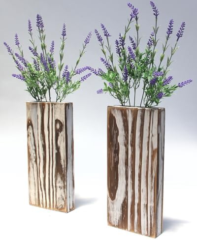 Wood Wall Planter Set 2 Pack Weathered White